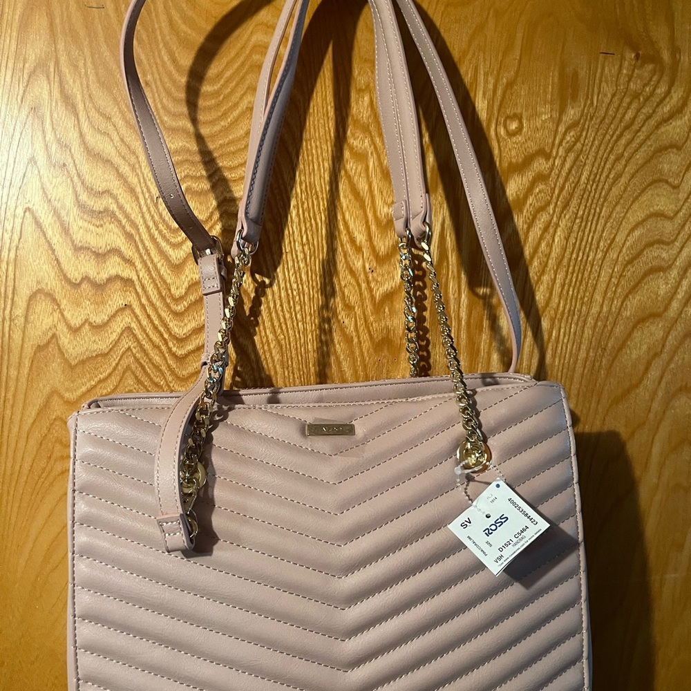 Aldo Blush Quilted Shoulder Bag with Gold Chain